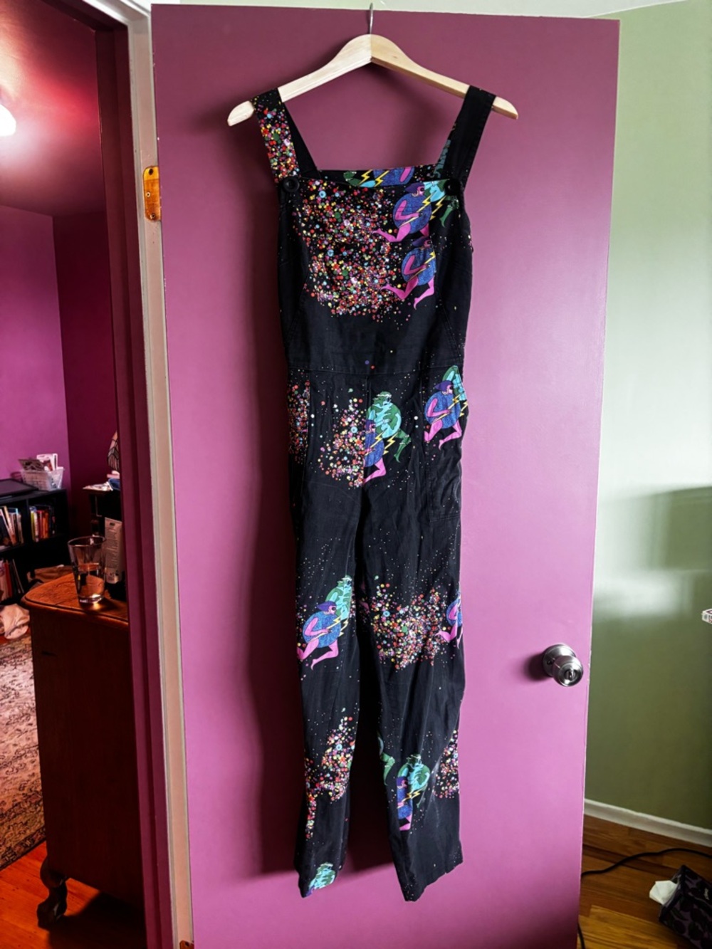 Nooworks • Cotton Overalls in Cosmic Ladies print • Size S